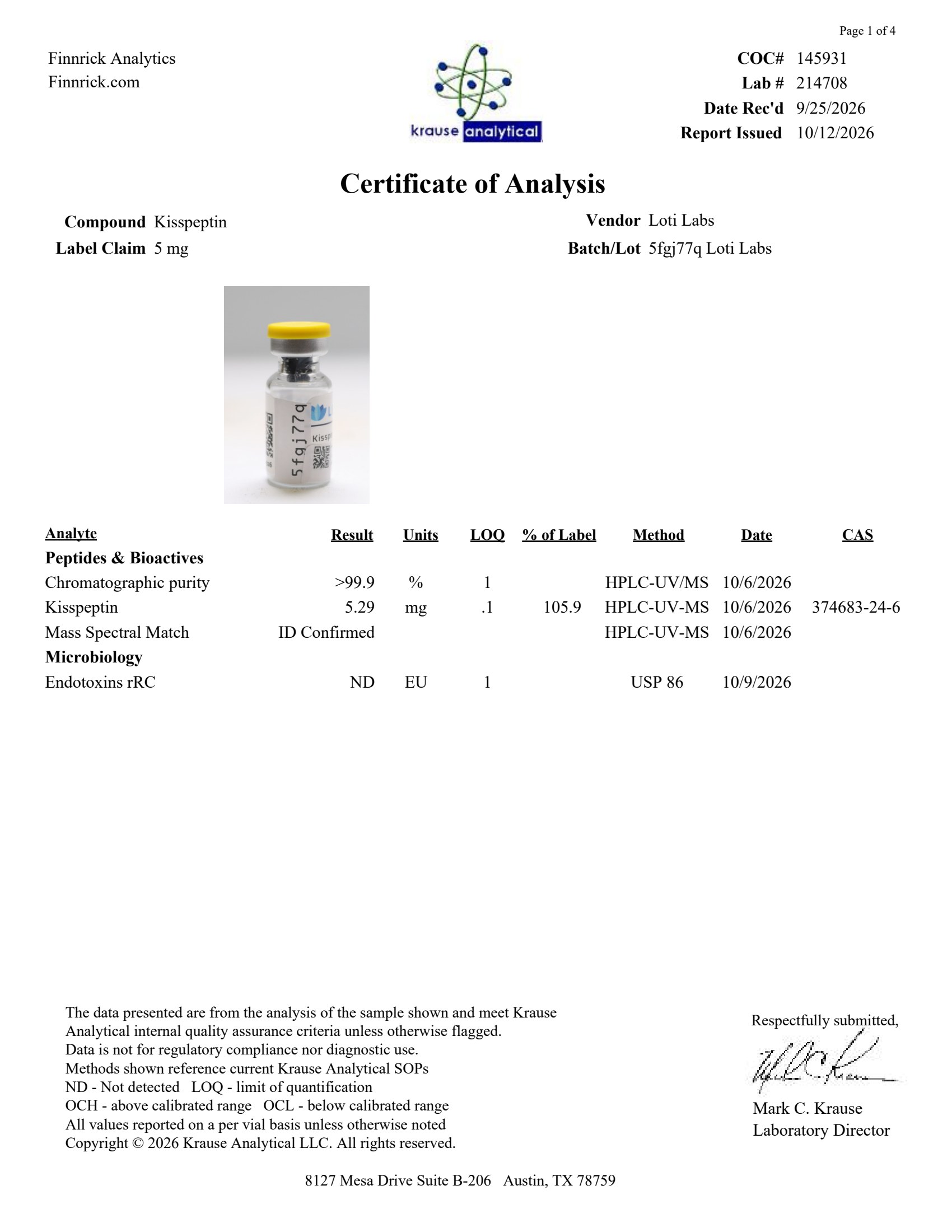 Kisspeptin-10 5mg complete page preview