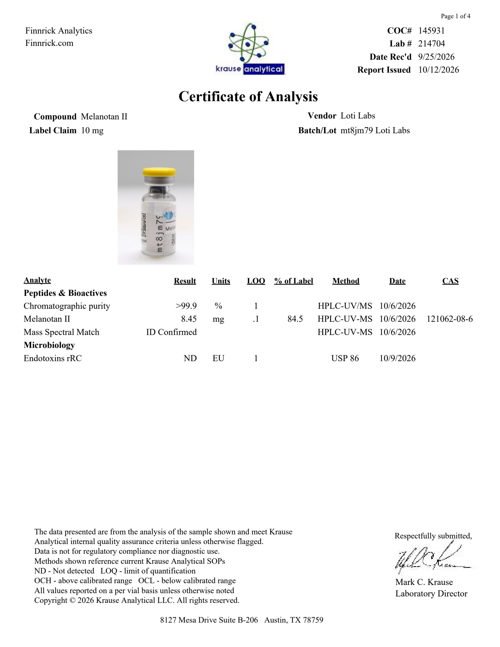 Melanotan-2 10mg complete page preview