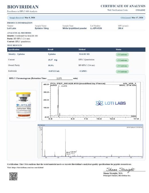 Preview of Epitalon 10mg